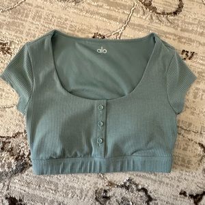 Alo Yoga Blissful Henley Bra Top